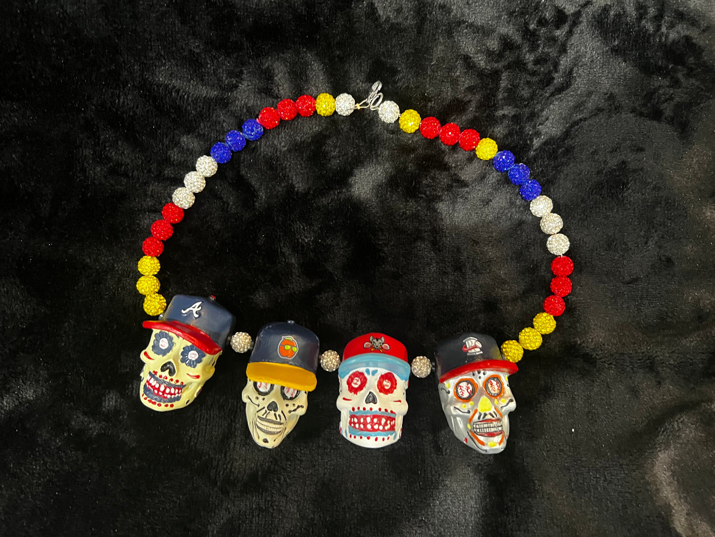 "Quatro" Los Bravos !!! NECKLACE (FEATURING 4 sugar skulls)