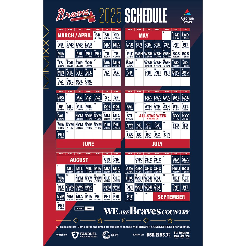 Atlanta Braves 2025 Game Day Programs
